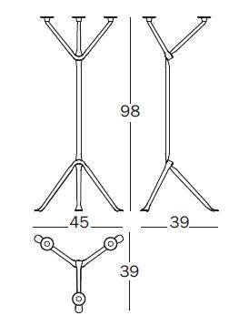 Officina Floor Candle Holder 3 Arms