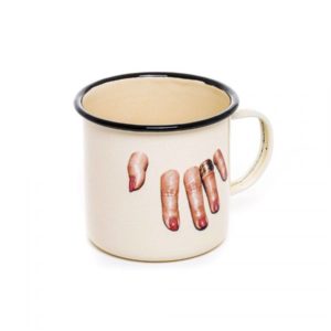 Finger Hand Enamel Mug