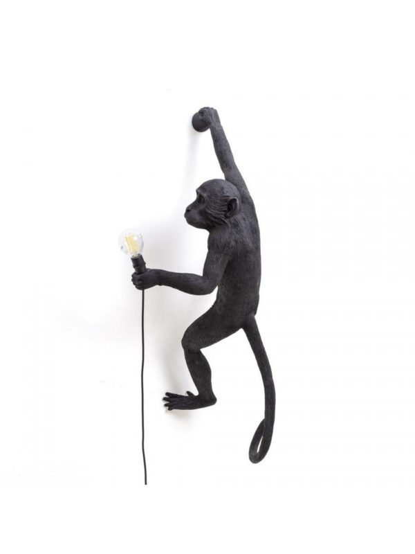 Monkey Hanging Lamp Right Black