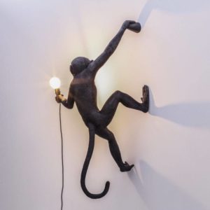 Monkey Hanging Lamp Right Black