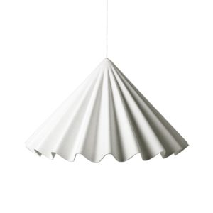 lampa plisowana z filcu w kolorze białym